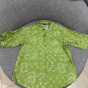 Marithe Francois Girbaud Green Patterned Shirt Jacket